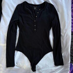 American Eagle Long Sleeve Henley Bodysuit